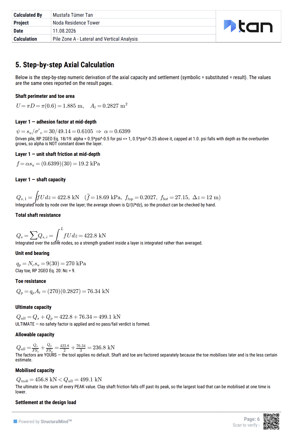 Formula-referenced report, publishable calculation